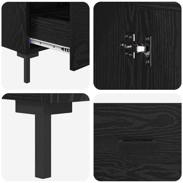 vidaXL Highboard Čierny dub 69,5 x 31 x 115 cm Kompozitné drevo – Obrázok 9