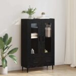 vidaXL Highboard Čierny dub 69,5 x 31 x 115 cm Kompozitné drevo