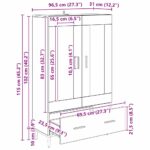 vidaXL Highboard Čierny dub 69,5 x 31 x 115 cm Kompozitné drevo – Obrázok 11