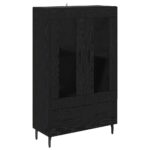 vidaXL Highboard Čierny dub 69,5 x 31 x 115 cm Kompozitné drevo – Obrázok 2