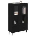 vidaXL Highboard Čierny dub 69,5 x 31 x 115 cm Kompozitné drevo – Obrázok 3