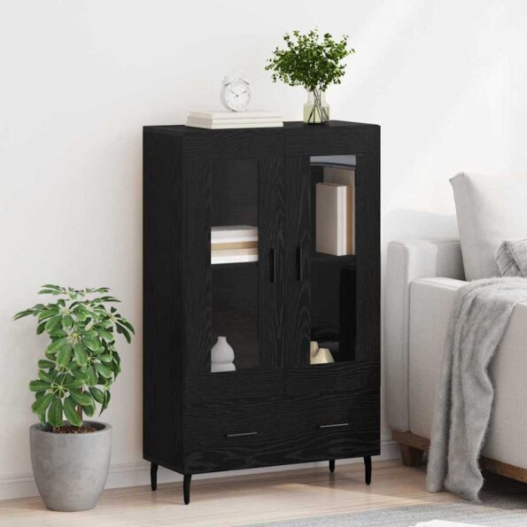 vidaXL Highboard Čierny dub 69,5 x 31 x 115 cm Kompozitné drevo – Obrázok 4