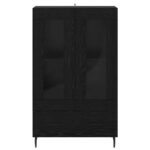 vidaXL Highboard Čierny dub 69,5 x 31 x 115 cm Kompozitné drevo – Obrázok 6