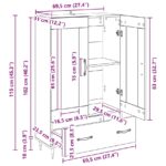 vidaXL Highboard Čierny dub 69,5 x 31 x 115 cm Kompozitné drevo – Obrázok 11