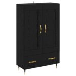 vidaXL Highboard Čierny dub 69,5 x 31 x 115 cm Kompozitné drevo – Obrázok 2