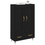 vidaXL Highboard Čierny dub 69,5 x 31 x 115 cm Kompozitné drevo – Obrázok 3