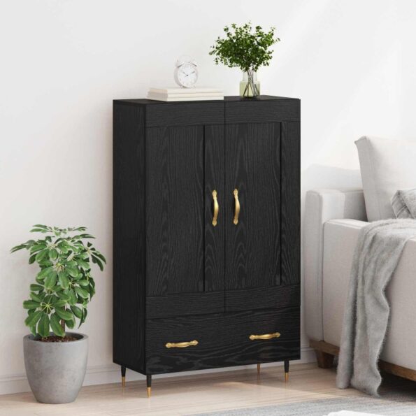 vidaXL Highboard Čierny dub 69,5 x 31 x 115 cm Kompozitné drevo – Obrázok 4