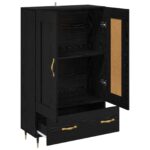 vidaXL Highboard Čierny dub 69,5 x 31 x 115 cm Kompozitné drevo – Obrázok 5