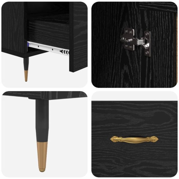 vidaXL Highboard Čierny dub 69,5 x 31 x 115 cm Kompozitné drevo – Obrázok 9