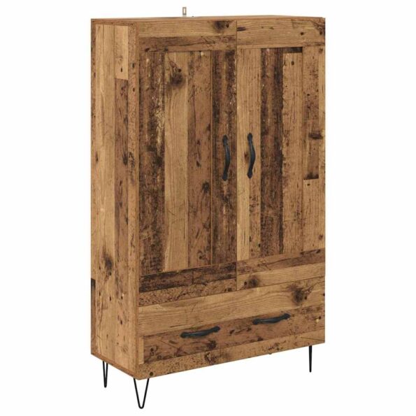 vidaXL Highboard Staré drevo 69,5 x 31 x 115 cm Kompozitné drevo – Obrázok 2