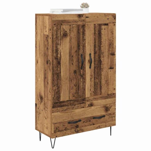 vidaXL Highboard Staré drevo 69,5 x 31 x 115 cm Kompozitné drevo – Obrázok 3