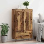 vidaXL Highboard Staré drevo 69,5 x 31 x 115 cm Kompozitné drevo – Obrázok 4