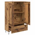 vidaXL Highboard Staré drevo 69,5 x 31 x 115 cm Kompozitné drevo – Obrázok 5