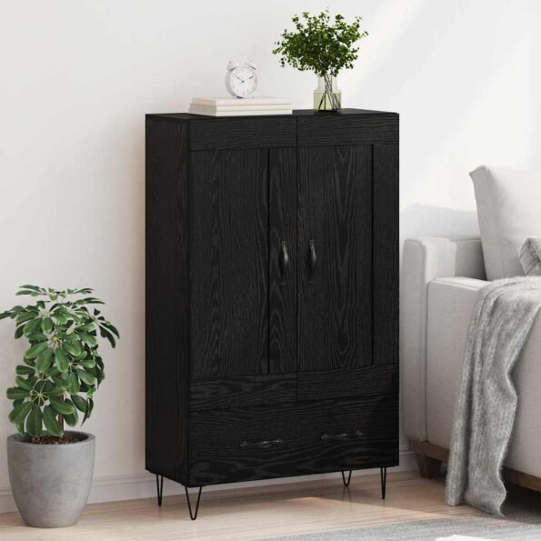 vidaXL Highboard Čierny dub 69,5 x 31 x 115 cm Kompozitné drevo – Obrázok 4