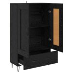 vidaXL Highboard Čierny dub 69,5 x 31 x 115 cm Kompozitné drevo – Obrázok 5
