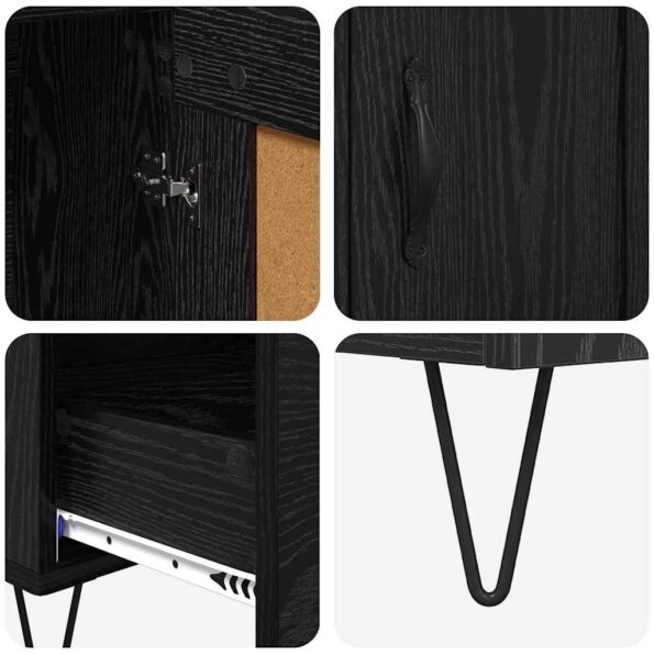 vidaXL Highboard Čierny dub 69,5 x 31 x 115 cm Kompozitné drevo – Obrázok 9