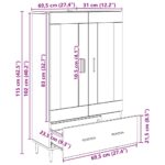 vidaXL Highboard Staré drevo 69,5 x 31 x 115 cm Kompozitné drevo – Obrázok 11