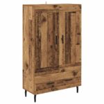 vidaXL Highboard Staré drevo 69,5 x 31 x 115 cm Kompozitné drevo – Obrázok 2
