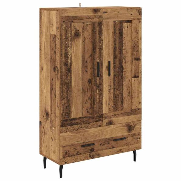 vidaXL Highboard Staré drevo 69,5 x 31 x 115 cm Kompozitné drevo – Obrázok 2