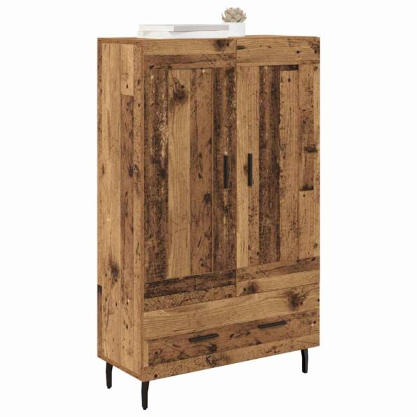 vidaXL Highboard Staré drevo 69,5 x 31 x 115 cm Kompozitné drevo – Obrázok 3