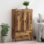 vidaXL Highboard Staré drevo 69,5 x 31 x 115 cm Kompozitné drevo – Obrázok 4