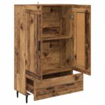 vidaXL Highboard Staré drevo 69,5 x 31 x 115 cm Kompozitné drevo – Obrázok 5
