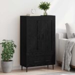 vidaXL Highboard Čierny dub 69,5 x 31 x 115 cm Kompozitné drevo – Obrázok 4