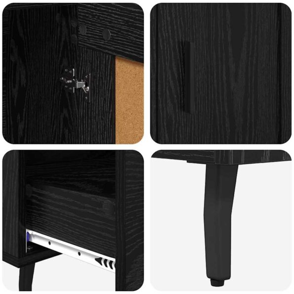 vidaXL Highboard Čierny dub 69,5 x 31 x 115 cm Kompozitné drevo – Obrázok 9
