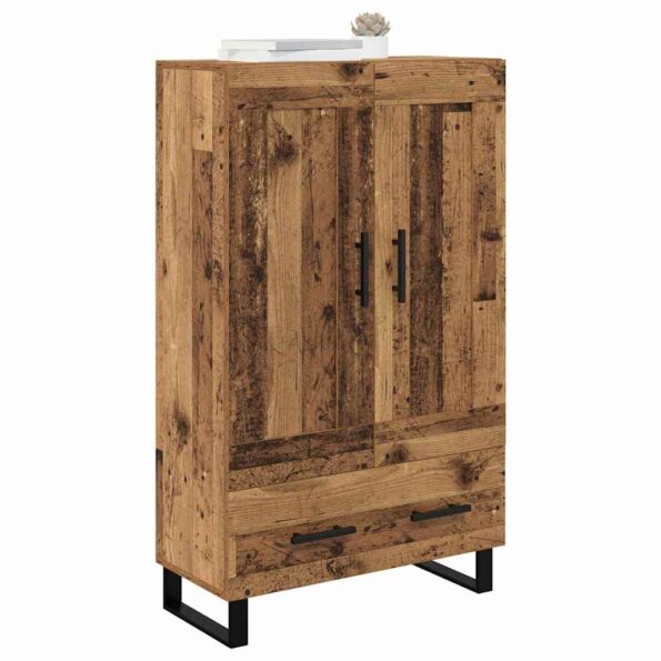 vidaXL Highboard Staré drevo 69,5 x 31 x 115 cm Kompozitné drevo – Obrázok 3