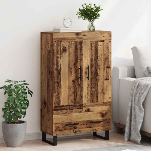 vidaXL Highboard Staré drevo 69,5 x 31 x 115 cm Kompozitné drevo – Obrázok 4