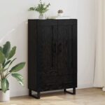 vidaXL Highboard Čierny dub 69,5 x 31 x 115 cm Kompozitné drevo
