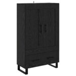 vidaXL Highboard Čierny dub 69,5 x 31 x 115 cm Kompozitné drevo – Obrázok 2