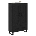 vidaXL Highboard Čierny dub 69,5 x 31 x 115 cm Kompozitné drevo – Obrázok 3