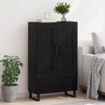 vidaXL Highboard Čierny dub 69,5 x 31 x 115 cm Kompozitné drevo – Obrázok 4