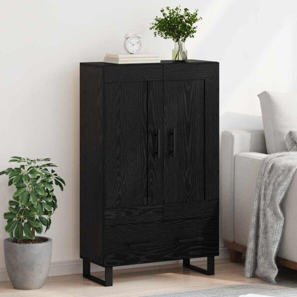 vidaXL Highboard Čierny dub 69,5 x 31 x 115 cm Kompozitné drevo – Obrázok 4
