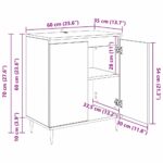 vidaXL Servírovacia skriňa Čierny dub 60 x 35 x 70 cm Kompozitné drevo – Obrázok 12