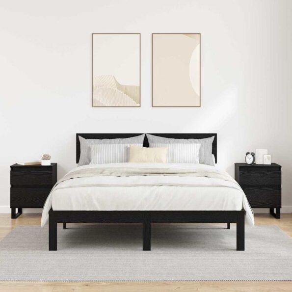 vidaXL Nočný stolík 2 pcs Čierny dub 40 x 35 x 50 cm Kompozitné drevo – Obrázok 4