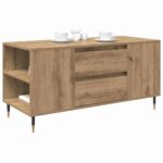 vidaXL Konferenčný stolík with Drawer dub artisan 102 x 44.5 x 50 cm – Obrázok 3