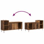 vidaXL TV skrinka Staré drevo 100 x 35 x 55 cm Kompozitné drevo – Obrázok 10