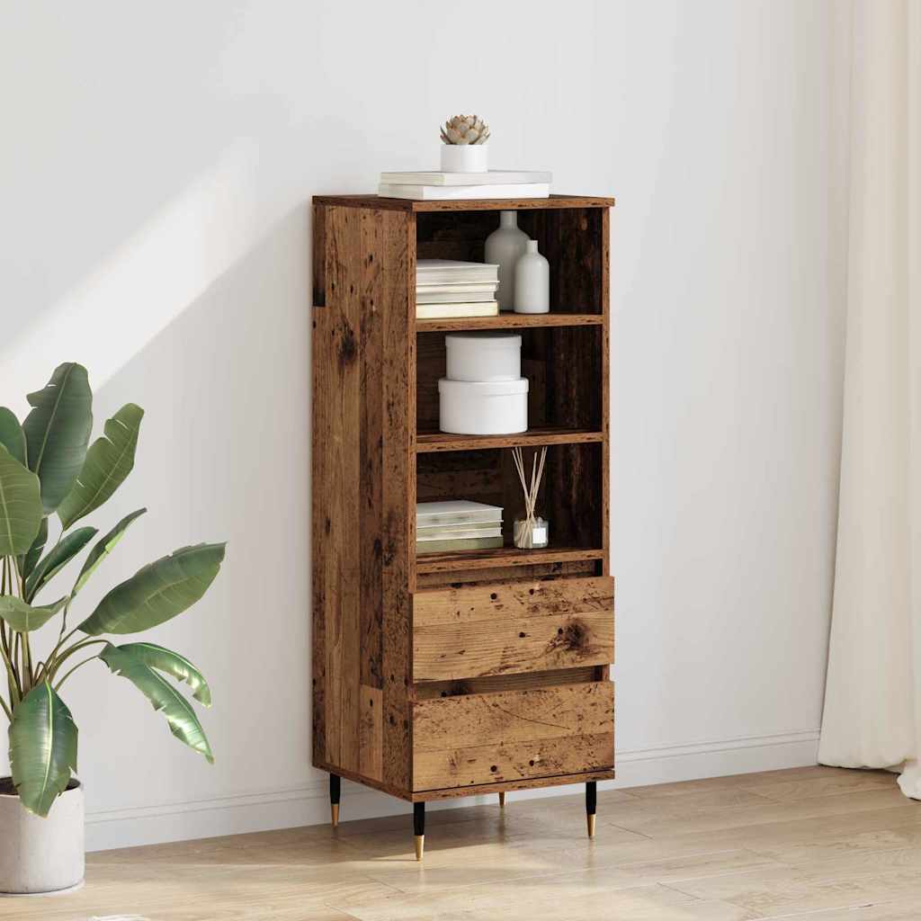 882732_1.jpg vidaXL Highboard Staré drevo 40 x 36 x 110 cm Kompozitné drevo – Obrázok 1