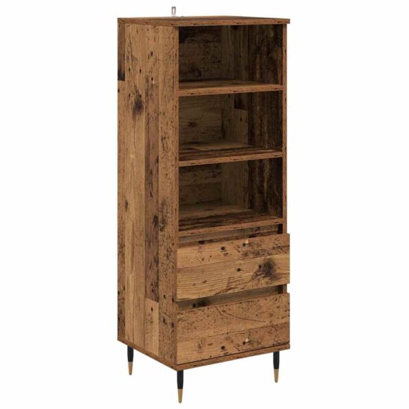 vidaXL Highboard Staré drevo 40 x 36 x 110 cm Kompozitné drevo – Obrázok 2