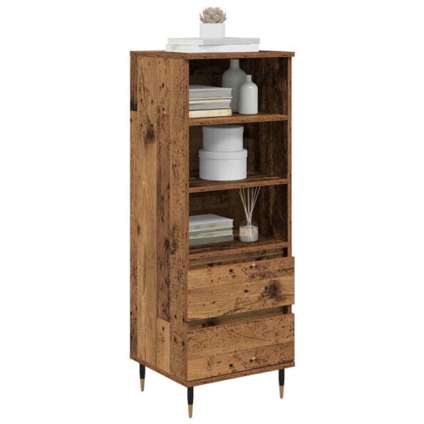 vidaXL Highboard Staré drevo 40 x 36 x 110 cm Kompozitné drevo – Obrázok 3