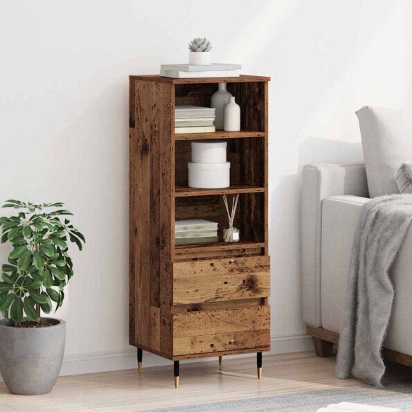 vidaXL Highboard Staré drevo 40 x 36 x 110 cm Kompozitné drevo – Obrázok 4