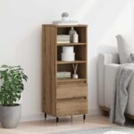 vidaXL Highboard Remeselný dub 40 x 36 x 110 cm Kompozitné drevo – Obrázok 4