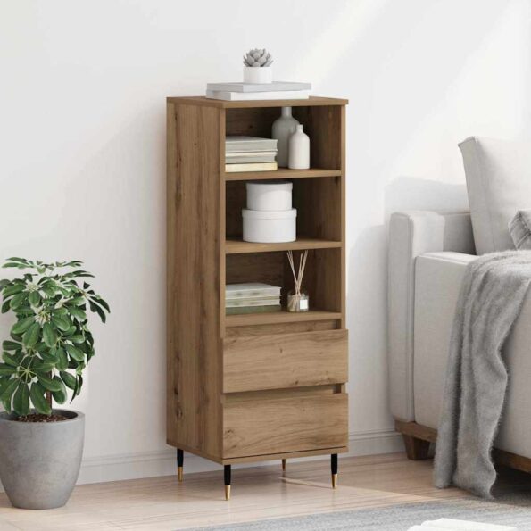 vidaXL Highboard Remeselný dub 40 x 36 x 110 cm Kompozitné drevo – Obrázok 4