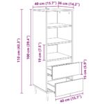 vidaXL Highboard Čierny dub 40 x 36 x 110 cm Kompozitné drevo – Obrázok 11