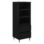 vidaXL Highboard Čierny dub 40 x 36 x 110 cm Kompozitné drevo – Obrázok 2