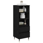 vidaXL Highboard Čierny dub 40 x 36 x 110 cm Kompozitné drevo – Obrázok 3