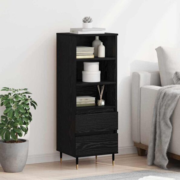 vidaXL Highboard Čierny dub 40 x 36 x 110 cm Kompozitné drevo – Obrázok 4