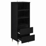 vidaXL Highboard Čierny dub 40 x 36 x 110 cm Kompozitné drevo – Obrázok 5